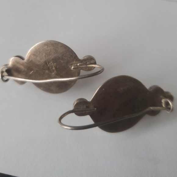 925 Earrings Black Round Onyx drop antique style - Picture 2 of 4